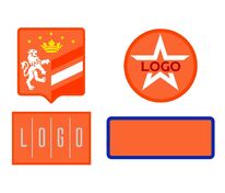 Шеврон из габардина Gabo M, оранжевый арт.18312.20