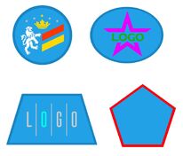 Шеврон из габардина Gabo L, голубой арт.18313.14