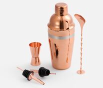 Набор для приготовления коктейлей Pourpour, медный с серебристой линией арт.15597.01