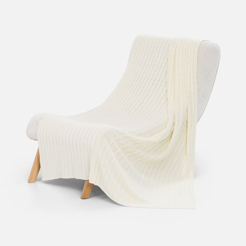 Плед Tressa, белый (молочный) арт.19622.61