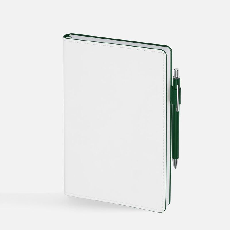 Ежедневник White Shall, недатированный, бело-зеленый арт.15751.96