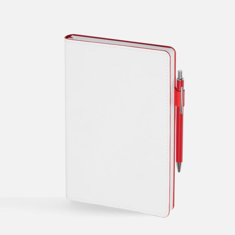 Ежедневник White Shall, недатированный, бело-красный арт.15751.56