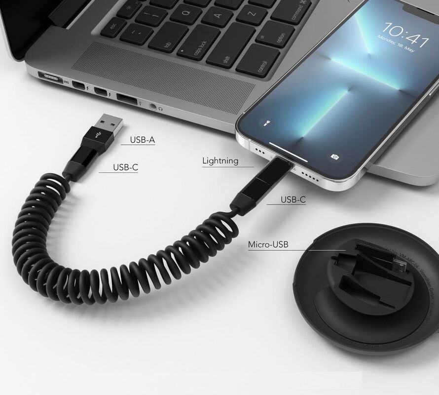 Кабель Vonmahlen Allroundo Eco для быстрой зарядки, черный арт.20777.30