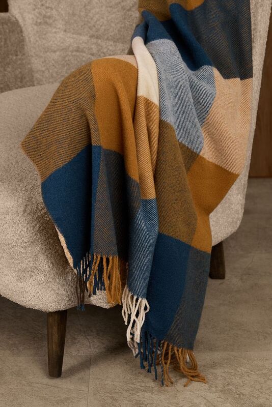 Плед Fleco, синий с коричневым арт.18368.45