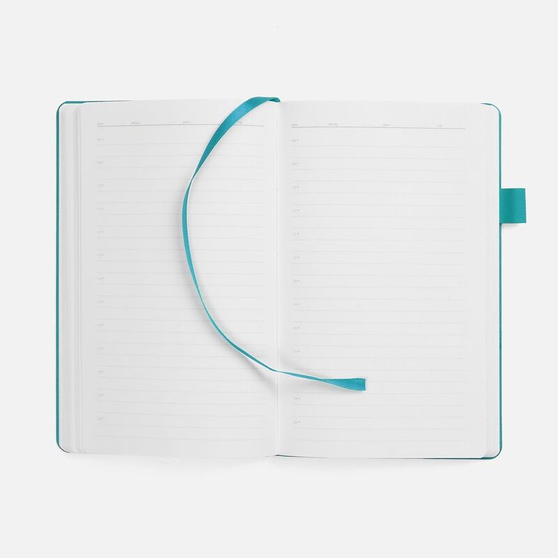 Ежедневник White Shall, недатированный, бело-бирюзовый арт.15751.49