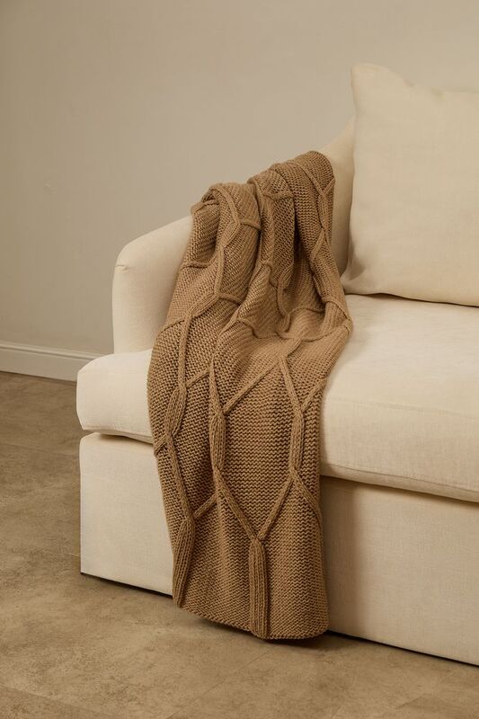 Плед Curve Verve, бежевый меланж арт.20706.12