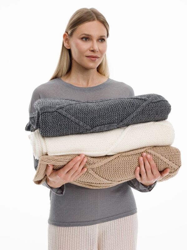 Плед Curve Verve, молочно-белый арт.20706.60