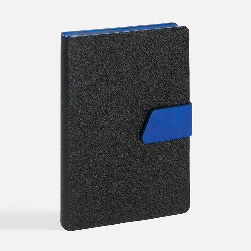 Ежедневник Boom, недатированный, черный с ярко-синий арт.15768.43