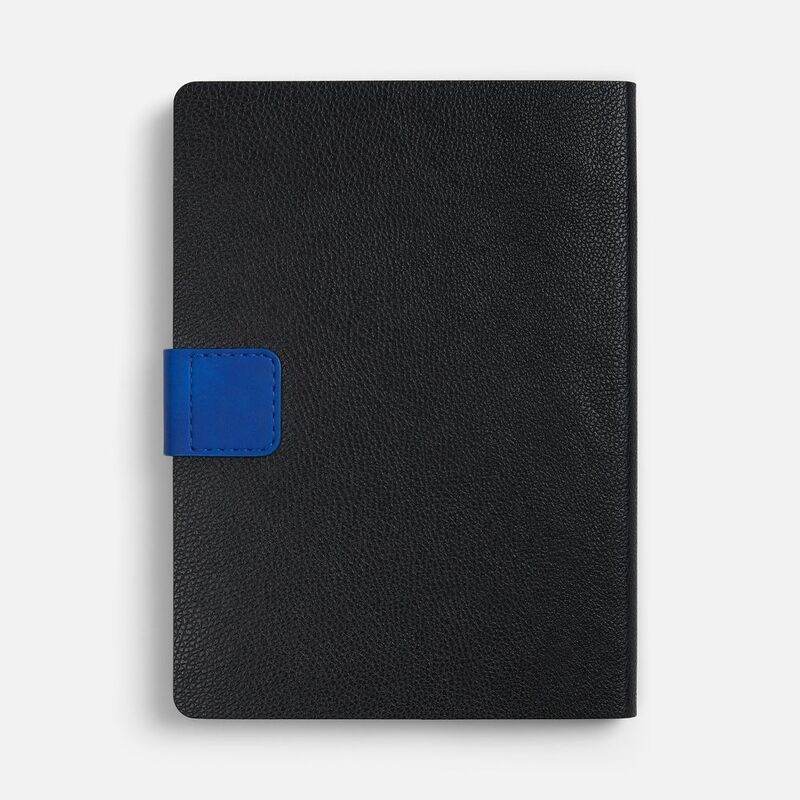 Ежедневник Boom, недатированный, черный с ярко-синий арт.15768.43