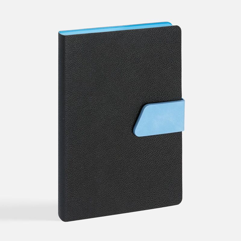 Ежедневник Boom, недатированный, черный с голубым арт.15768.14