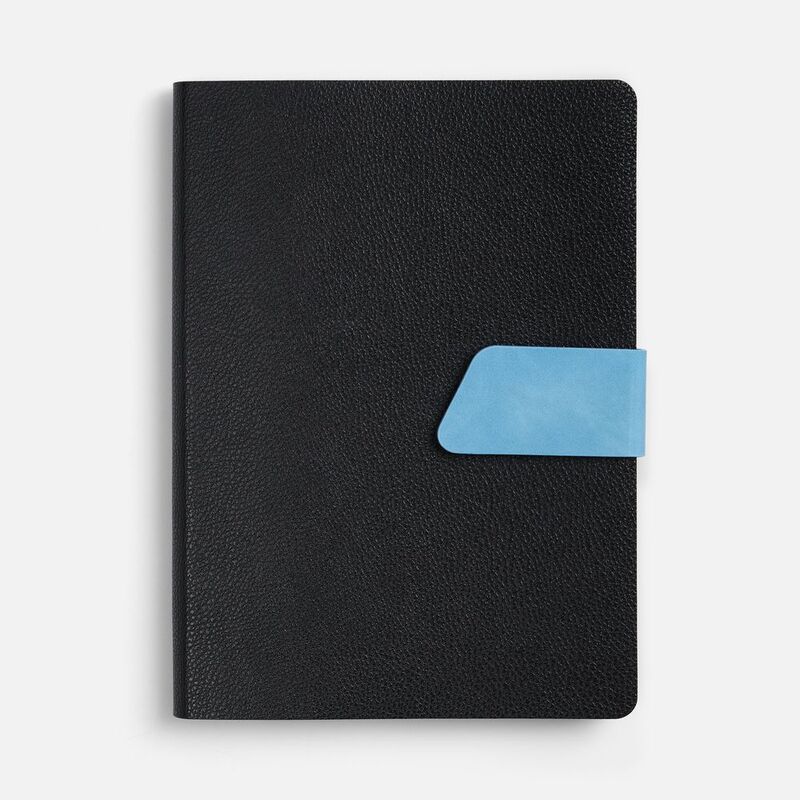 Ежедневник Boom, недатированный, черный с голубым арт.15768.14