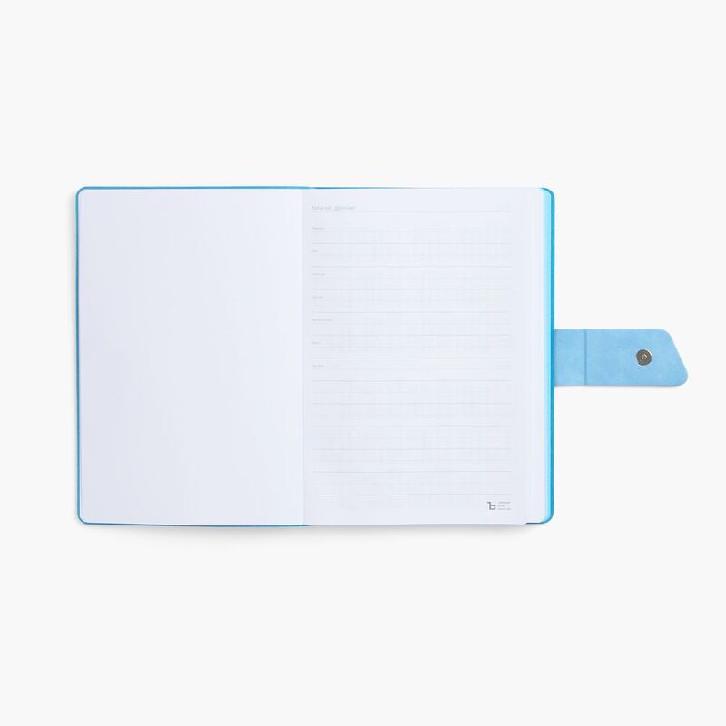 Ежедневник Boom, недатированный, черный с голубым арт.15768.14