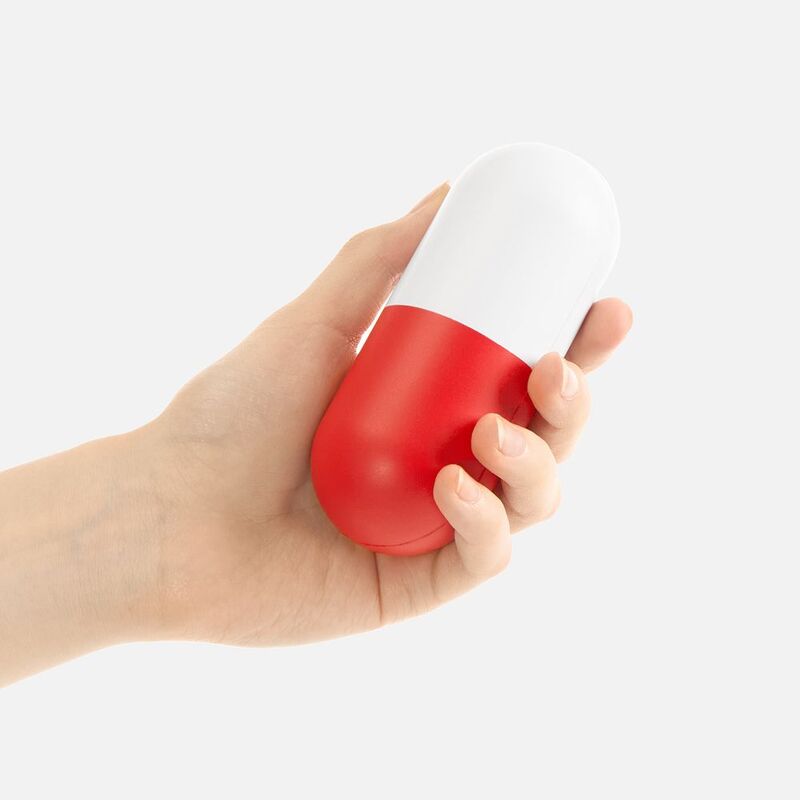 Сквиши-антистресс &laquo;Пилюля&raquo;, белый с красным арт.25778.65