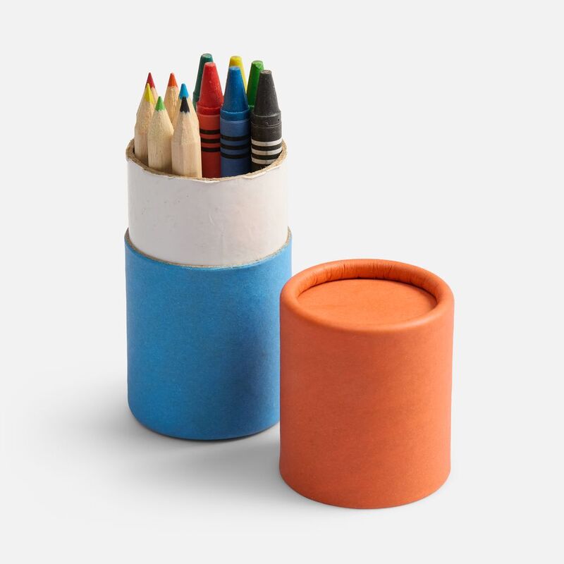 Набор цветных карандашей с мелками Kiddo Tube, голубой с оранжевым арт.19885.01