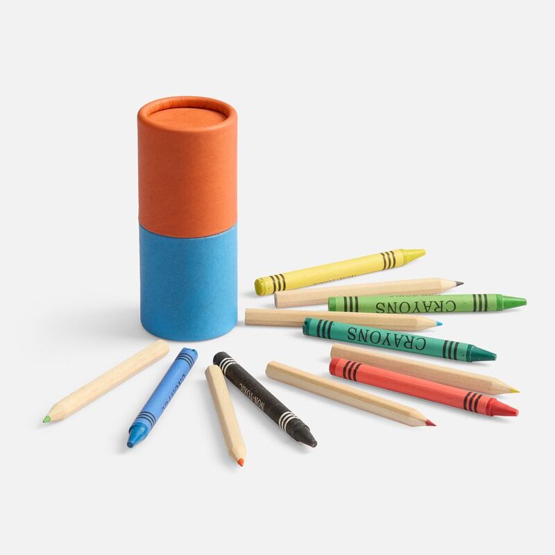 Набор цветных карандашей с мелками Kiddo Tube, голубой с оранжевым арт.19885.01