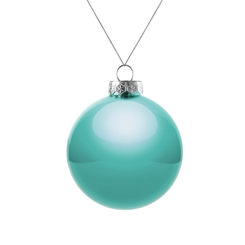 Елочный шар Finery Gloss, 8 см, глянцевый бирюзовый арт.17662.49