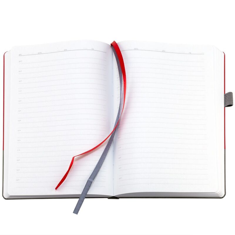 Ежедневник Horizon, недатированный, серый с красным арт.21172.15