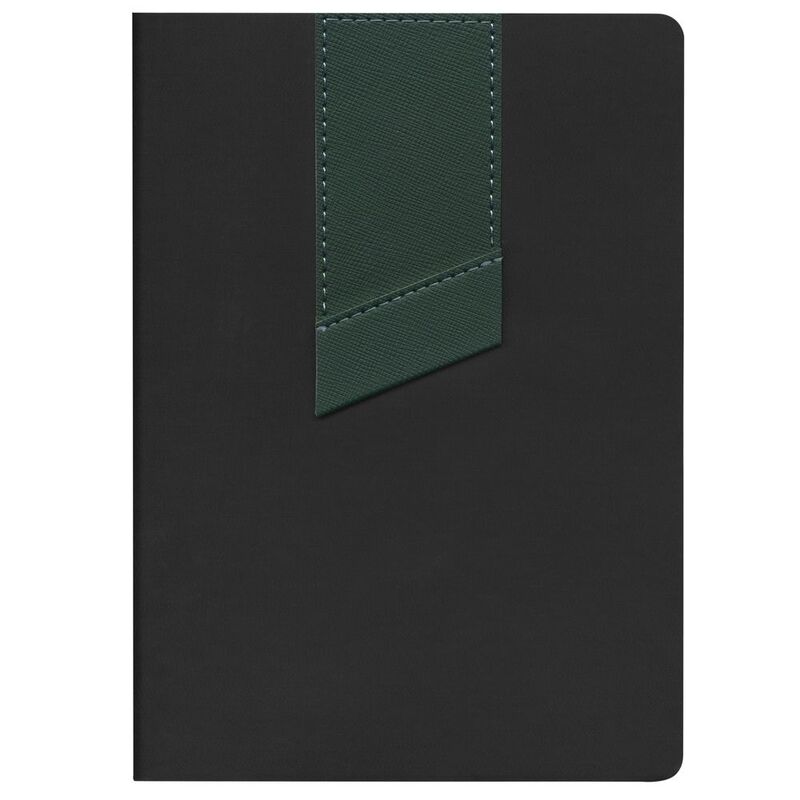 Ежедневник Bookmark, недатированный, черный с зеленым арт.21180.39
