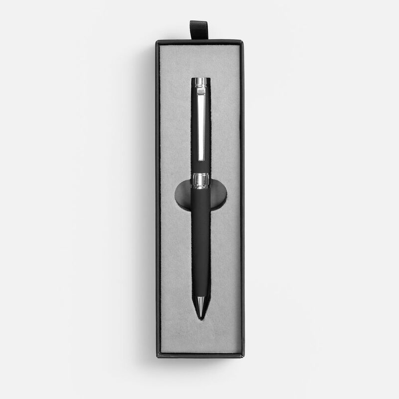 Ручка шариковая Broad Ring Soft Touch в футляре, черная арт.21074.30