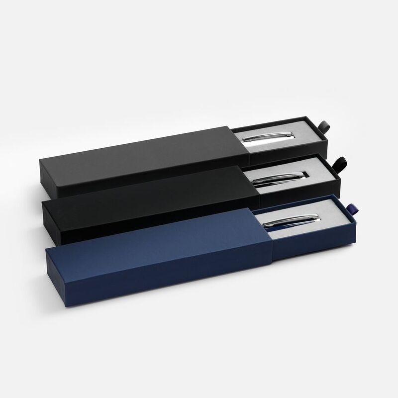 Ручка шариковая Letra Chrome в футляре, синяя арт.21075.40