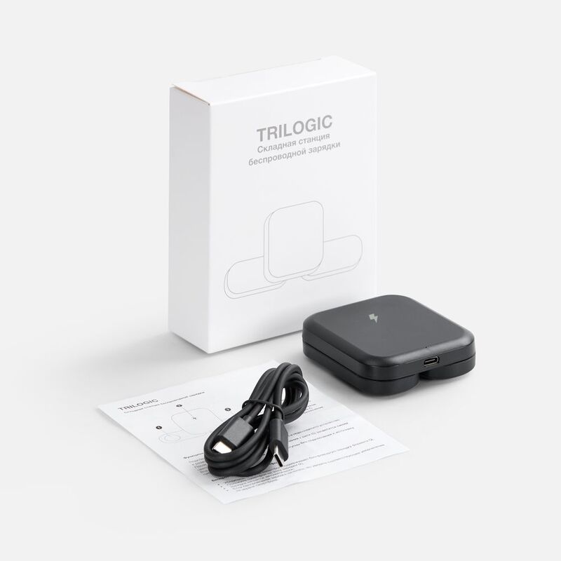 Складная станция беспроводной зарядки Trilogic, черная арт.18383.30