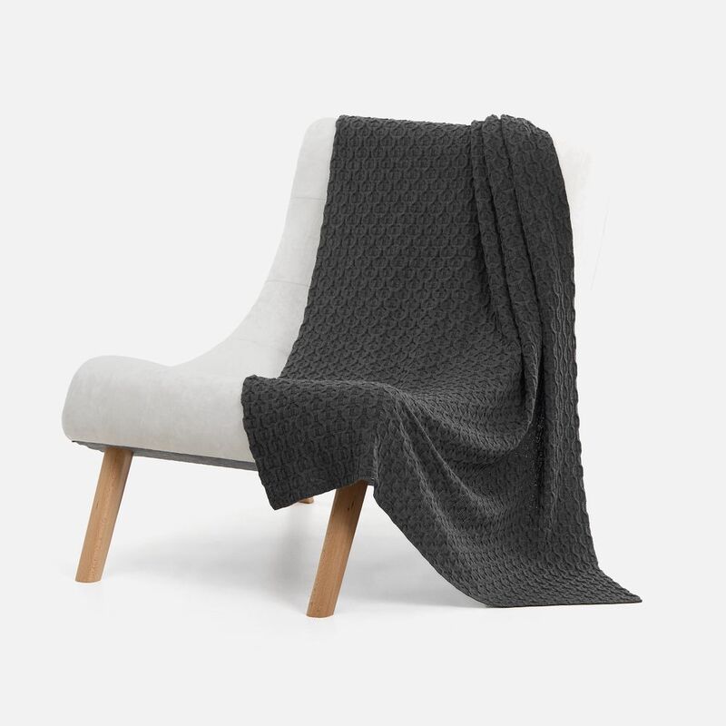 Плед Braidera, темно-серый меланж (асфальт) арт.19247.33