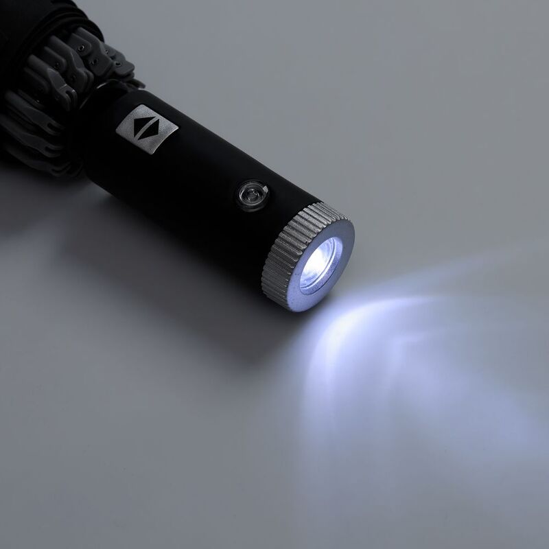 Зонт обратного сложения Norsken с фонариком, черный арт.20178.30