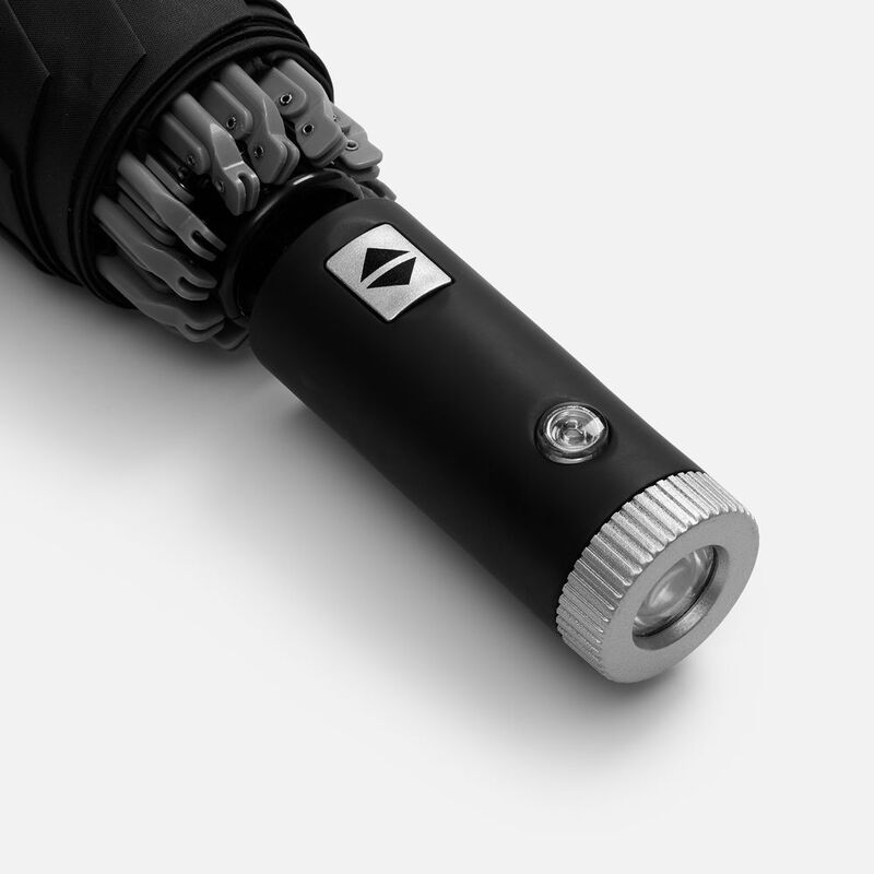 Зонт обратного сложения Norsken с фонариком, черный арт.20178.30