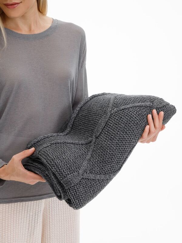 Плед Curve Verve, серый меланж (маренго) арт.20706.28