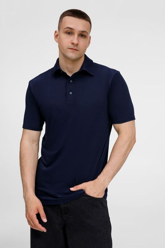 Рубашка поло унисекс Senti, темно-синяя арт.20186.40