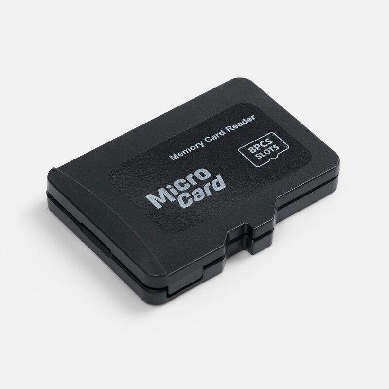 Органайзер для карт памяти и SIM с кардридером Multitask, черный арт.18577.30