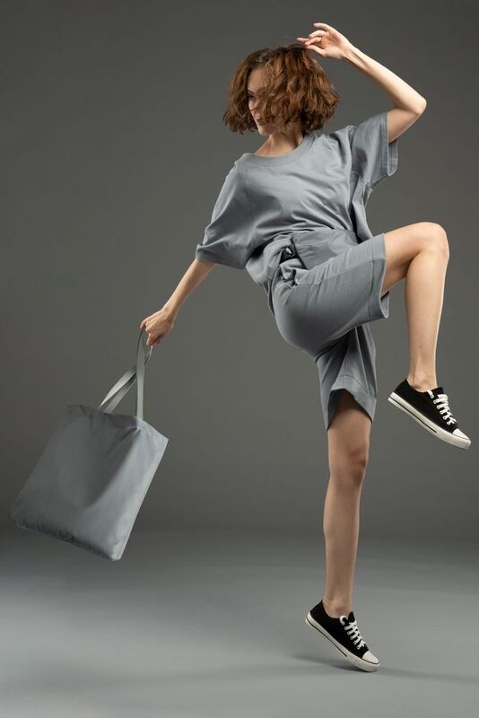 Шопер B4, серый с серыми ручками арт.19214.10