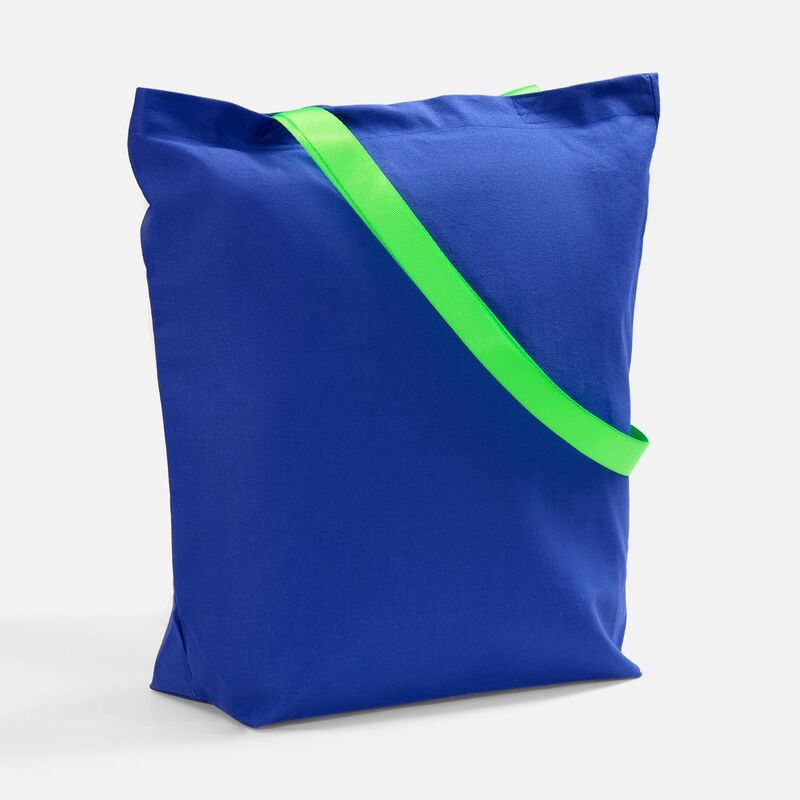 Шопер B5, синий с зелеными ручками арт.19215.41