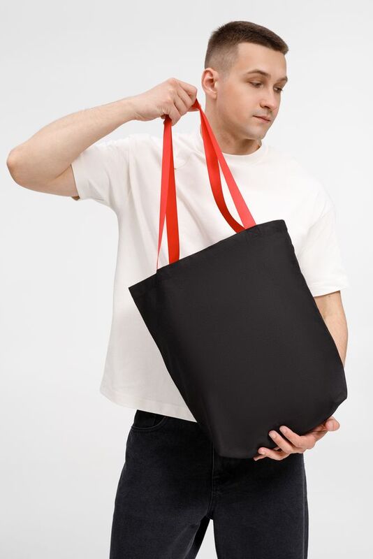 Шопер B5, черный с красными ручками арт.19215.31