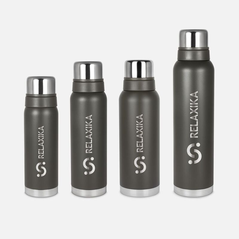 Термос Relaxika 1000 со стикерпаком, хаки арт.18447.90