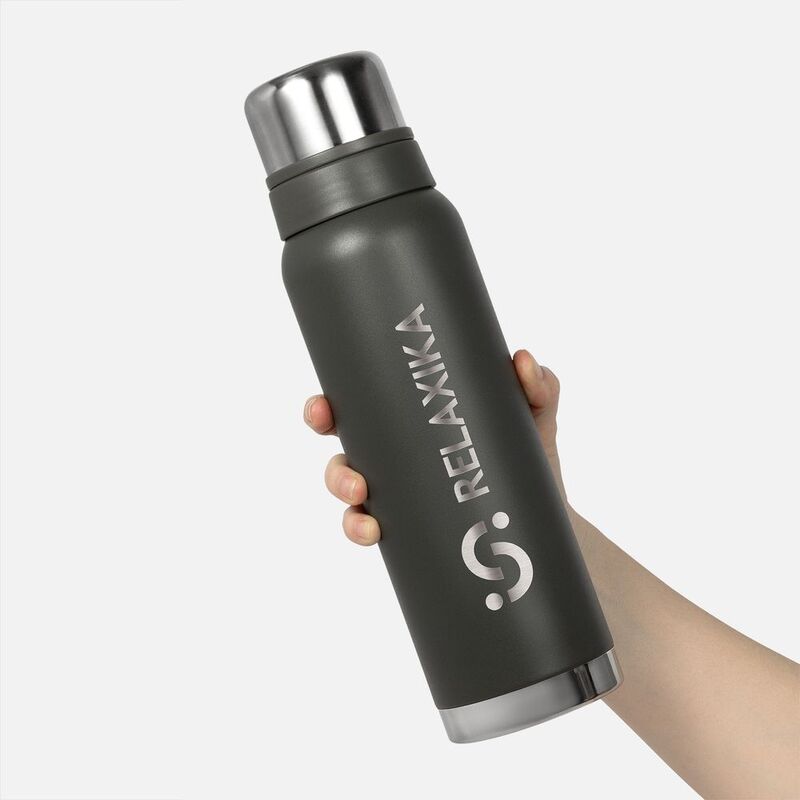 Термос Relaxika 1000 со стикерпаком, хаки арт.18447.90