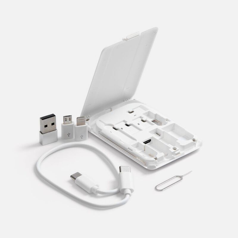 Органайзер с беспроводной зарядкой и набором адаптеров Octopod, белый арт.16877.60