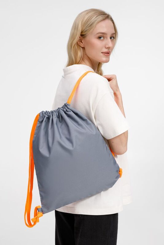 Рюкзак B3, серый с оранжевыми лямками арт.19217.11