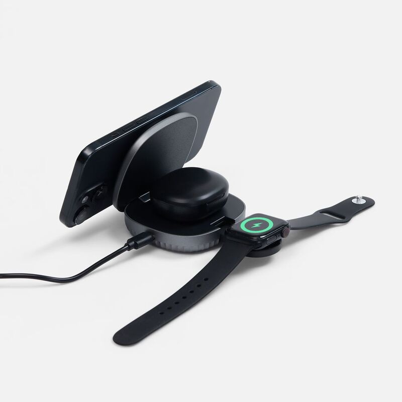 Складная станция беспроводной зарядки flowPad, серая арт.18453.10