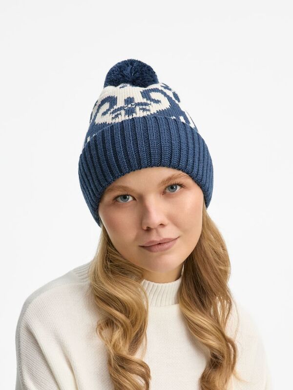 Шапка Wintertude, синяя с белым арт.21284.46