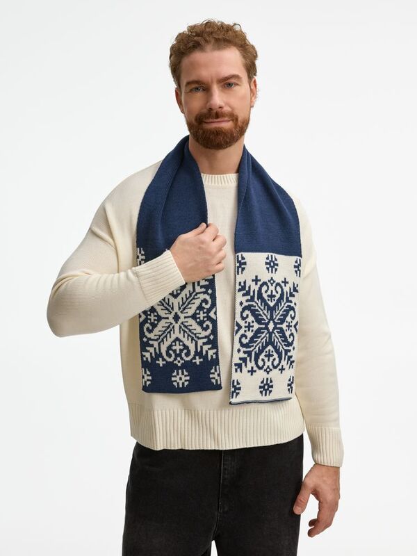 Шарф Wintertude M, синий с белым арт.21285.46