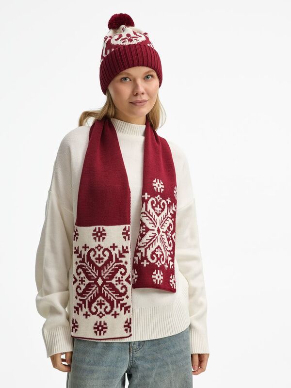 Шарф Wintertude M, красный с белым арт.21285.56