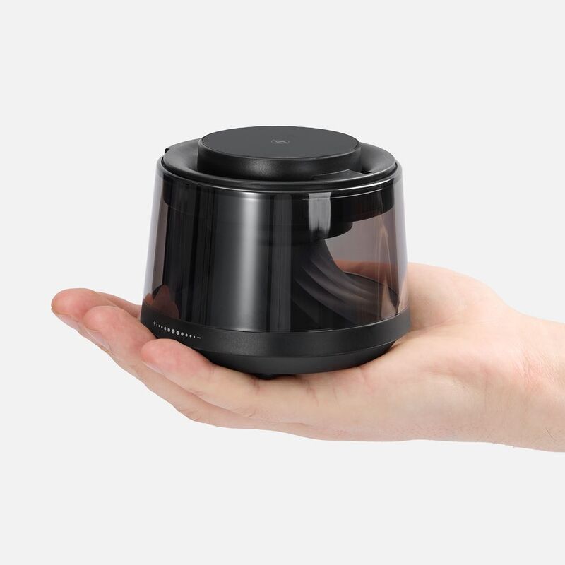 Bluetooth-колонка с подсветкой и беспроводной зарядкой Quantum, черная арт.18395.30