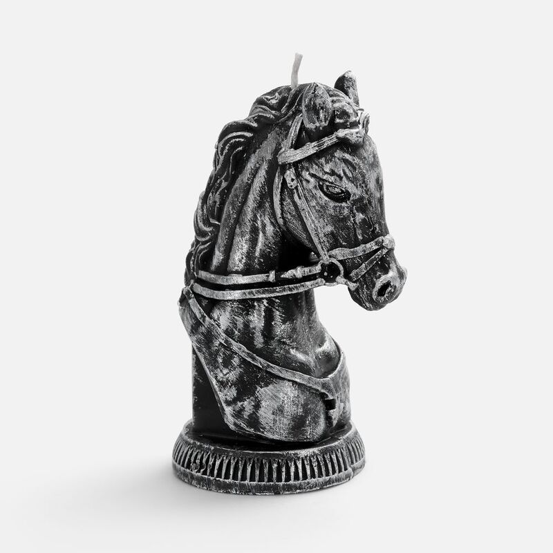 Свеча фигурная &laquo;Бюст лошади&raquo;, серебристая арт.20332.10