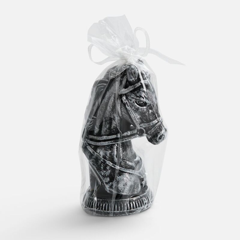 Свеча фигурная &laquo;Бюст лошади&raquo;, серебристая арт.20332.10