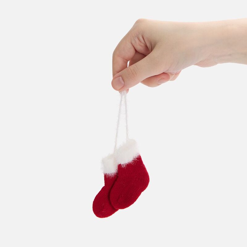 Подвеска на елку &laquo;Вьюжка&raquo;, носочки, красная арт.19262.50