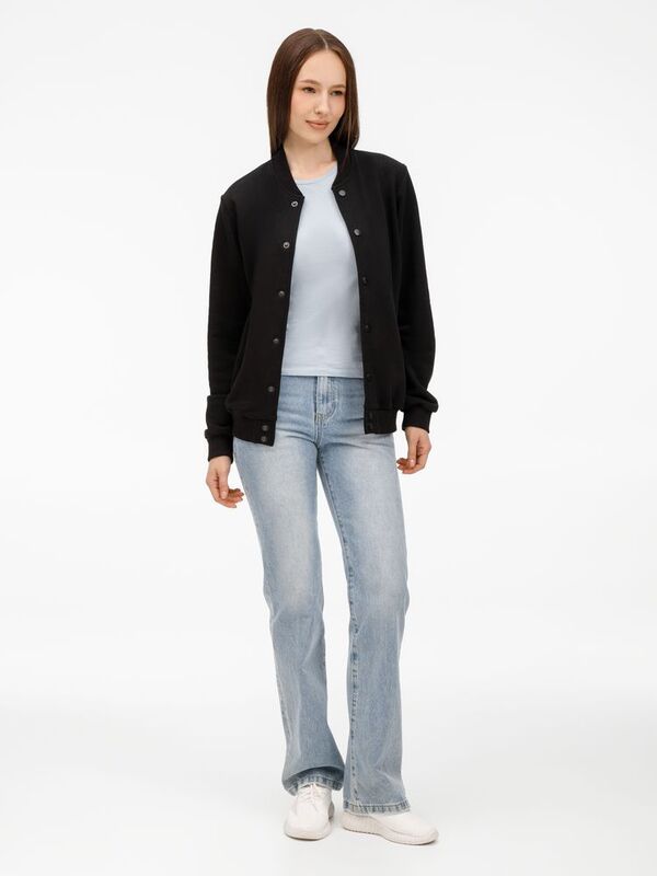 Бомбер унисекс Nuppu, черный арт.20189.30