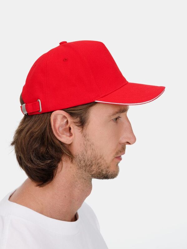 Бейсболка Classic 2.0, красная с белым кантом арт.21848.56