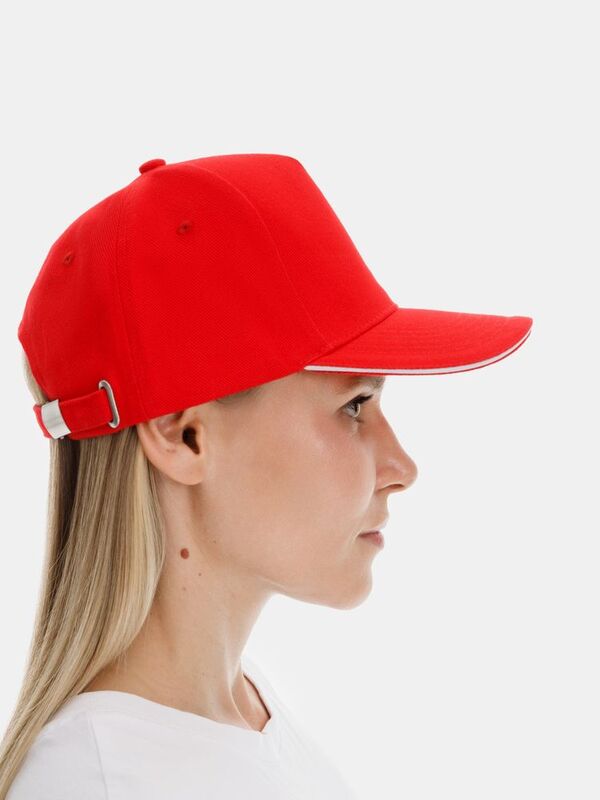 Бейсболка Classic 2.0, красная с белым кантом арт.21848.56