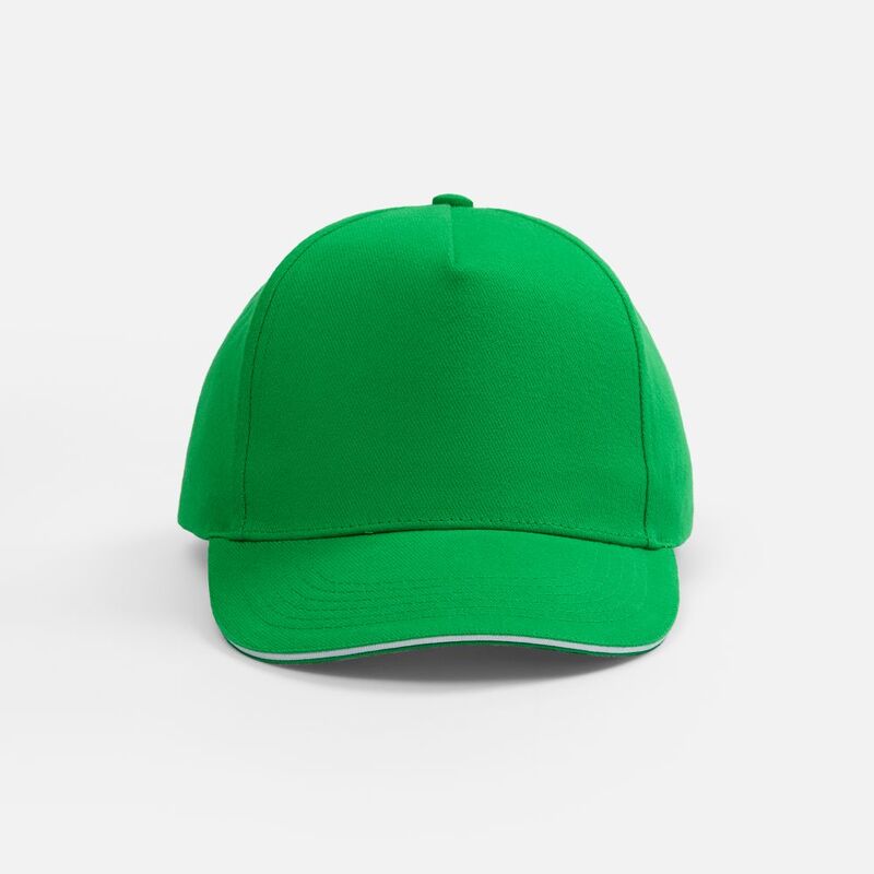 Бейсболка Classic 2.0, ярко-зеленая с белым кантом арт.21848.92